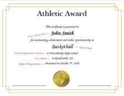 Athletic Award - SCAA