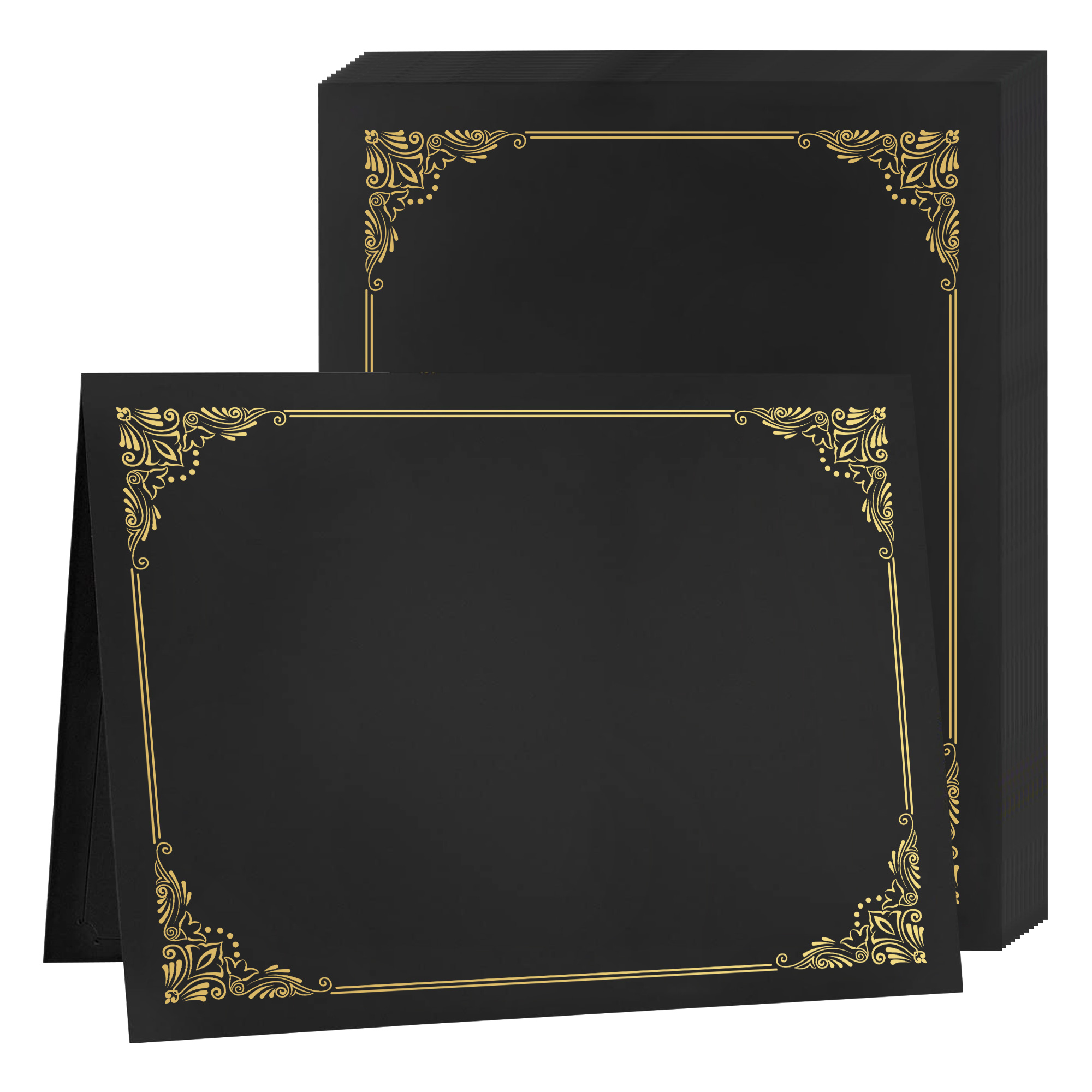 Certificate Holders with Elegant Gold-Trim certificate holders, diploma covers, award certificate holders, certificate presentation folder, 8.5 x 11 certificate holder, premium certificate holder, gold foil certificate holder, document presentation folder