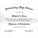 Custom Diploma with watermark school etching and scanned signatures
