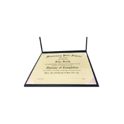 Custom Diploma inside diploma cover on natural parchment
