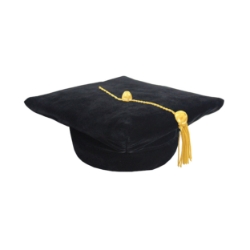 Deluxe Doctoral Tam w/ Gold Bullion Tassel - DTAM6B-LBG