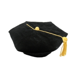 Deluxe Doctoral Tam w/ Gold Bullion Tassel - DTAM6B-LBG