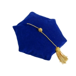 Deluxe Doctoral Tam w/ Gold Bullion Tassel - DTAM6B-LBG