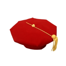 Deluxe Doctoral Tam w/ Gold Bullion Tassel - DTAM6B-LBG
