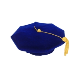 Deluxe Doctoral Tam w/ Gold Bullion Tassel - DTAM6B-LBG