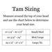 Tam size chart