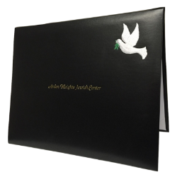 Diploma cover with embroidered Dove of Peace