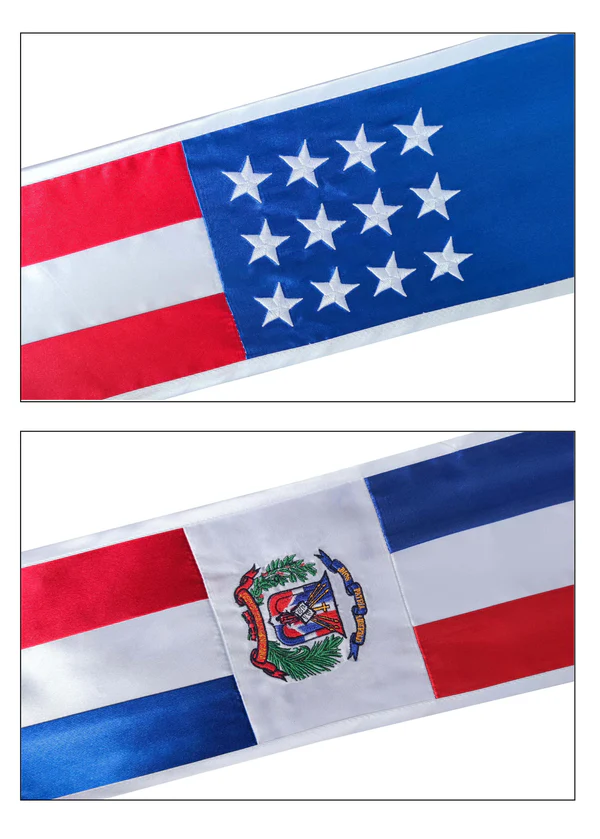 Mixed Custom Flag Graduation Stole Embroidery Sashes for Study Aboard Students Order at Least 20 Pieces - 