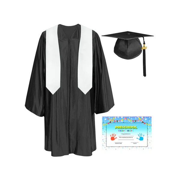 Kids Graduation Cap Gown Tassels Charm Stole Diploma Package