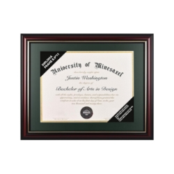 Premium Real Wood Diploma Frame with Gold Trim – Fits 8.5" x 11" Certificates - DF