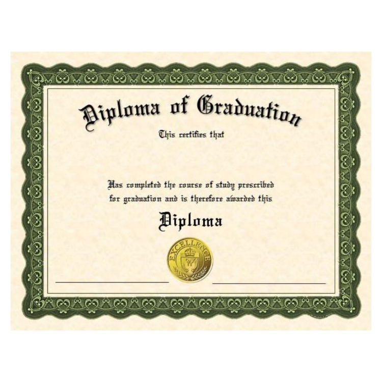 Stock Printed Diploma