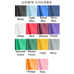 Shiny gown color swatches