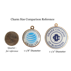 Custom Charm size comparison reference