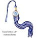 Royal blue and white tassel with 1 1/8" custom charm