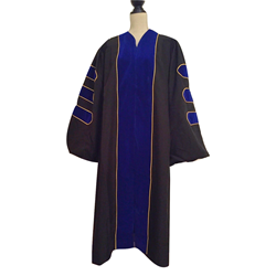Ultimate Doctoral Gown with royal blue velvet