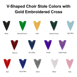 V-Shaped Stoles with Gold Cross