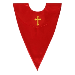 Red Choir V-Stole w/ Gold Cross