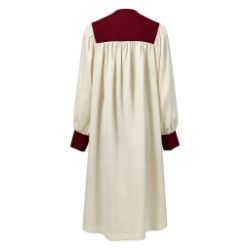 Choir Robe with Half-Stole Design, Embroidered Cross & Contrasting Trim