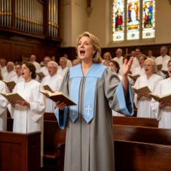 Clergy Robe with Contrasting Yoke, Draped Panels & Embroidered Cross Detail