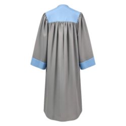 Clergy Robe with Contrasting Yoke, Draped Panels & Embroidered Cross Detail