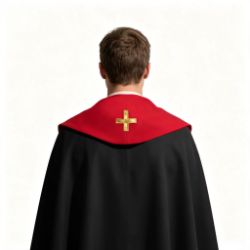 Clergy Stole with Embroidered Crosses and Wheat Design