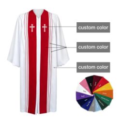 Luxury Clergy Robe with Embroidered Crosses