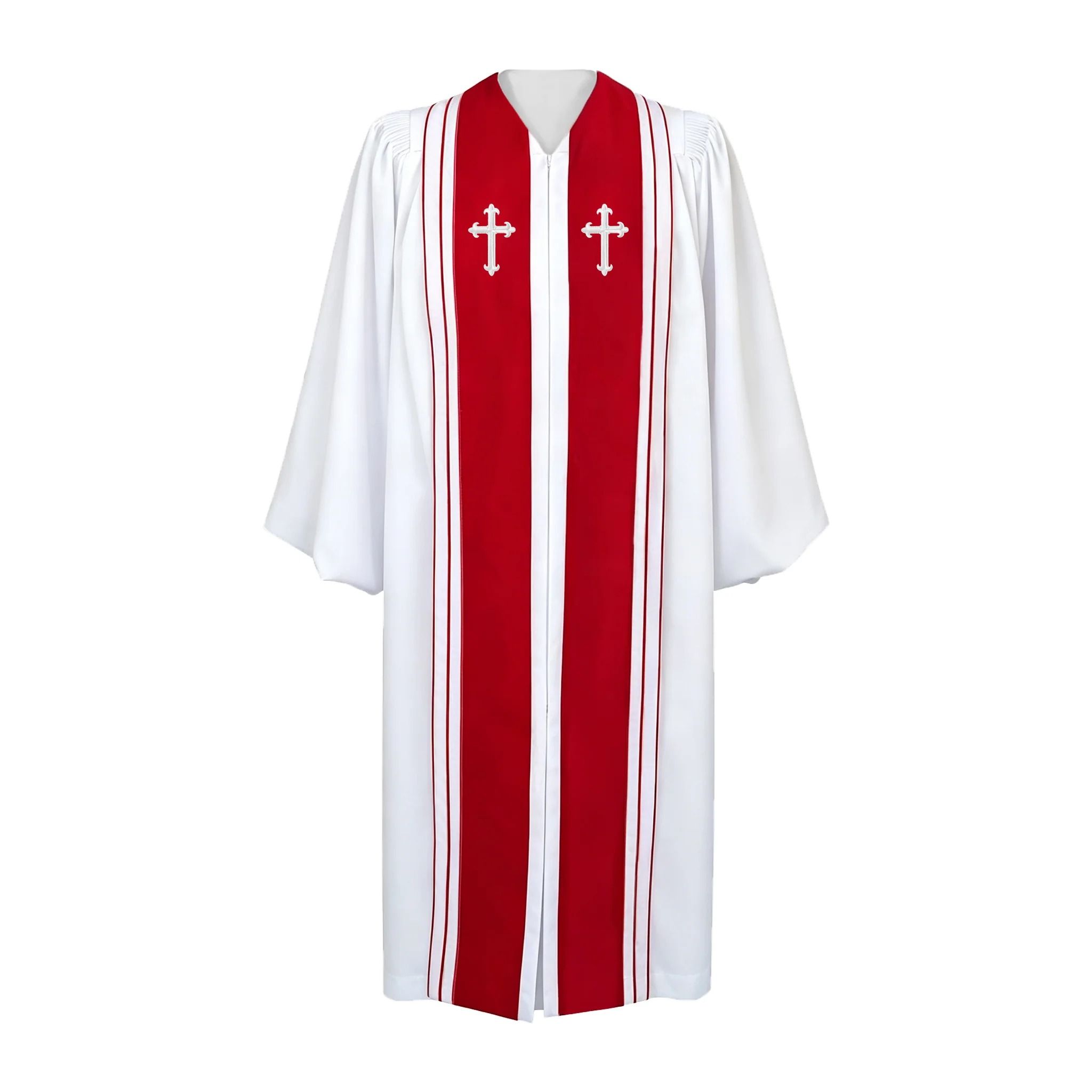 Luxury Clergy Robe with Embroidered Crosses