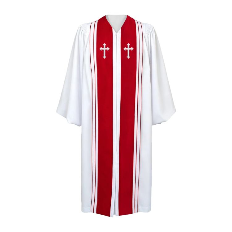Luxury Clergy Robe with Embroidered Crosses