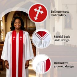 Luxury Clergy Robe with Embroidered Crosses