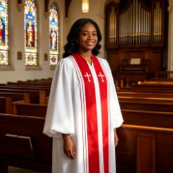 Luxury Clergy Robe with Embroidered Crosses