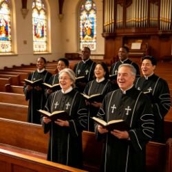 Pastor Clergy Button-Down - White Piping and Crosses