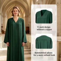 Pleated Choir Robe with V-Neck & Pullover Design
