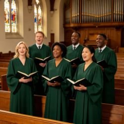 Pleated Choir Robe with V-Neck & Pullover Design