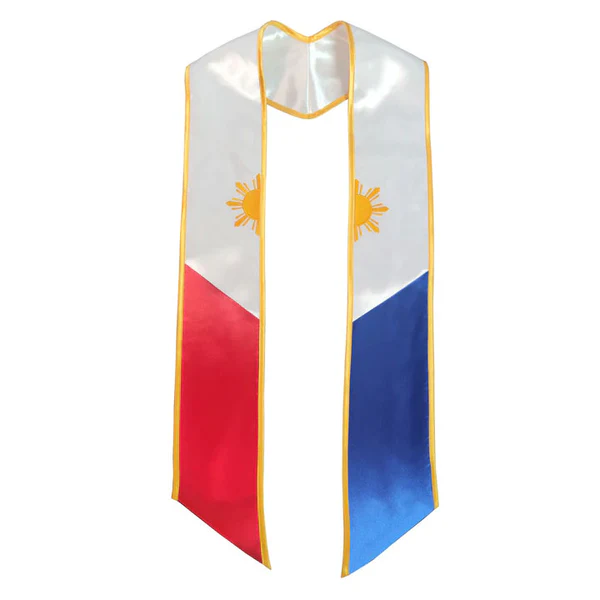 Mixed Custom Flag Graduation Stole Embroidery Sashes for Study Aboard Students Order at Least 20 Pieces 